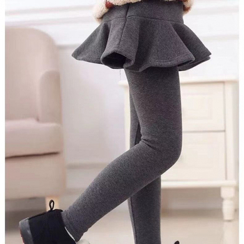 Κολάν για κορίτσια, φθινοπωρινά και χειμωνιάτικα, ψεύτικα παντελόνια δύο τεμαχίων με επένδυση φλις, φθινοπωρινά παντελόνια, παιδικά παντελόνια, χοντρές και μονόχρωμες