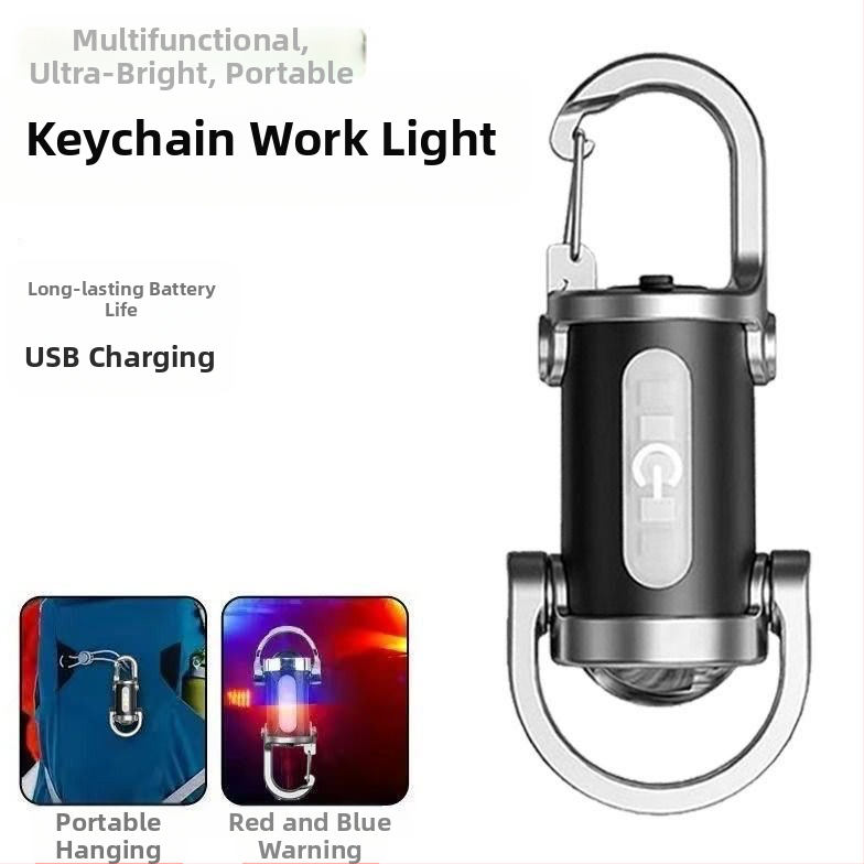 minitaskuga konksuga võtmehoidja lamp õues ere valgus polüpropüleenist LED-valgustus taskulamp