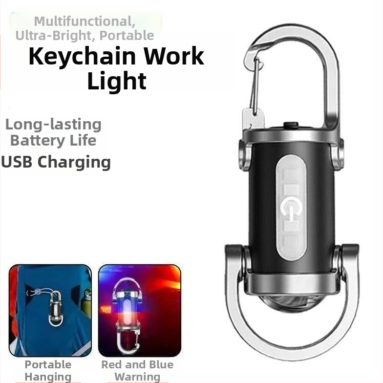 minitaskuga konksuga võtmehoidja lamp õues ere valgus polüpropüleenist LED-valgustus taskulamp