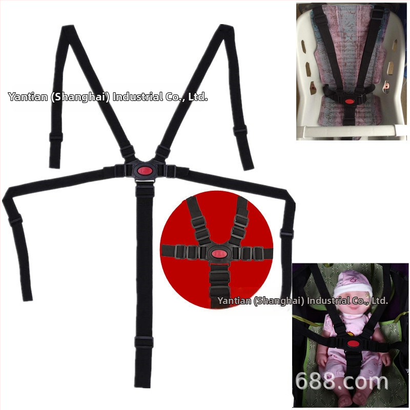 Cross-Border beebi turvavöö, reguleeritav viiepunkti turvavöö, fikseeritud jalutuskäru rihm