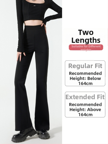 Черни микроразкроени панталони за жени, есен 2025, еластични, стягащи, с висока талия, тънки, с конски копита, дълги до пода, ежедневни панталони за жени