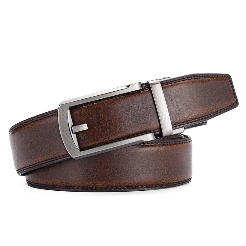 Meeste automaatse pandlaga vöö meeste nahast sinine hall 3,5 cm vabaaja äri meeste pükste vöö väliskaubanduse kuum müük