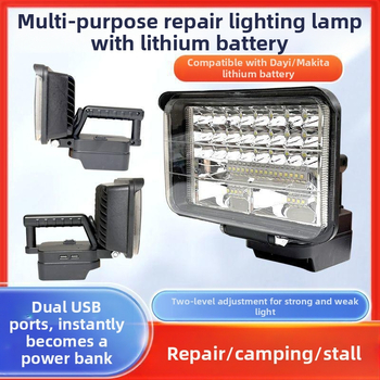 „General Art“ 48 V 88 V įrankio akumuliatoriaus įkrovimo lobių funkcija „pasidaryk pats“ lauko žvejybos LED apšvietimo darbo lempa
