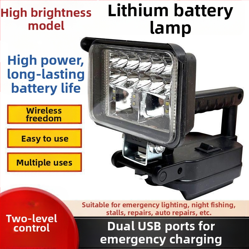 „General Art“ 48 V 88 V įrankio akumuliatoriaus įkrovimo lobių funkcija „pasidaryk pats“ lauko žvejybos LED apšvietimo darbo lempa