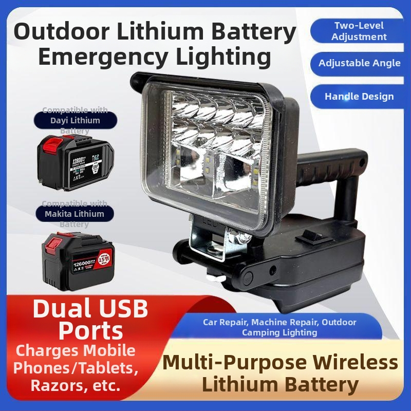 „General Art“ 48 V 88 V įrankio akumuliatoriaus įkrovimo lobių funkcija „pasidaryk pats“ lauko žvejybos LED apšvietimo darbo lempa