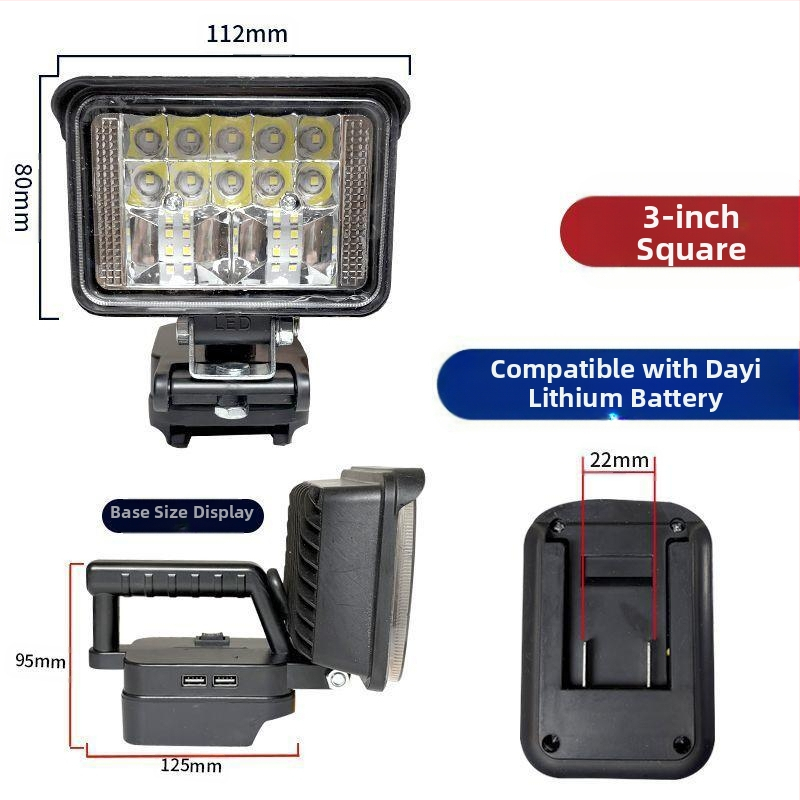 „General Art“ 48 V 88 V įrankio akumuliatoriaus įkrovimo lobių funkcija „pasidaryk pats“ lauko žvejybos LED apšvietimo darbo lempa