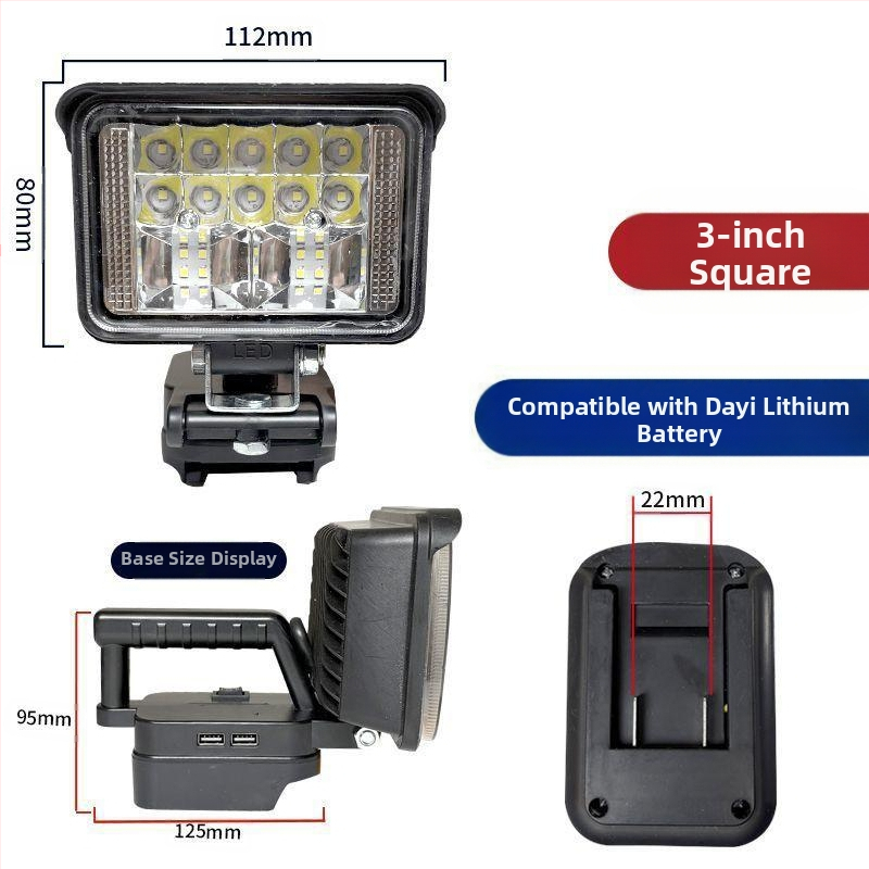 „General Art“ 48 V 88 V įrankio akumuliatoriaus įkrovimo lobių funkcija „pasidaryk pats“ lauko žvejybos LED apšvietimo darbo lempa