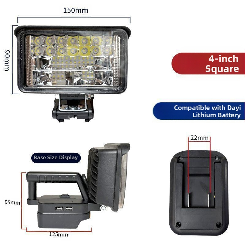 „General Art“ 48 V 88 V įrankio akumuliatoriaus įkrovimo lobių funkcija „pasidaryk pats“ lauko žvejybos LED apšvietimo darbo lempa