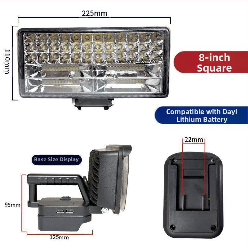 „General Art“ 48 V 88 V įrankio akumuliatoriaus įkrovimo lobių funkcija „pasidaryk pats“ lauko žvejybos LED apšvietimo darbo lempa