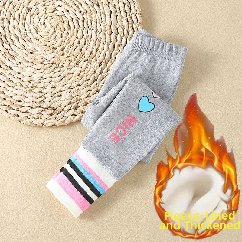 Tüdrukute sügis- ja talveretuusid, uued lääne stiilis laste ülerõivaste püksid, väikese ja keskmise suurusega laste fliisvoodriga paksendatud trendikad püksid