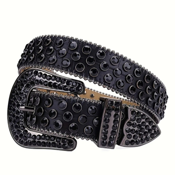 Piiriülene punk-tüdrukute rhinestones vöö koos moeka teemantidega kaunistatud meeste klaasist teemantidega kaunistatud vööga