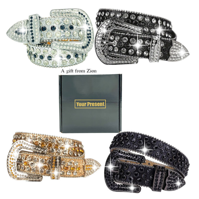 Piiriülene punk-tüdrukute rhinestones vöö koos moeka teemantidega kaunistatud meeste klaasist teemantidega kaunistatud vööga