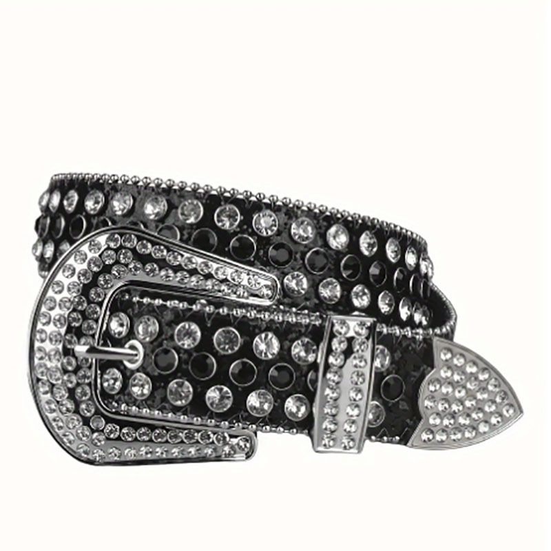 Piiriülene punk-tüdrukute rhinestones vöö koos moeka teemantidega kaunistatud meeste klaasist teemantidega kaunistatud vööga