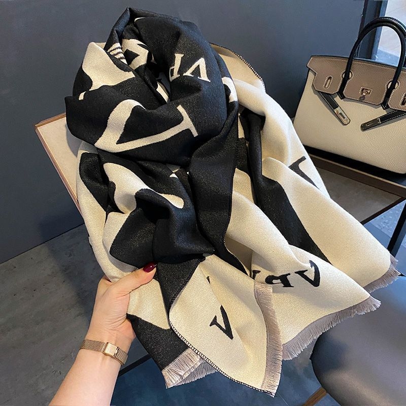 Aukštos klasės mados dvipusis šalikas vyrams ir moterims, žieminis sutirštintas kašmyro šalikas poroms, šiltas šalikas