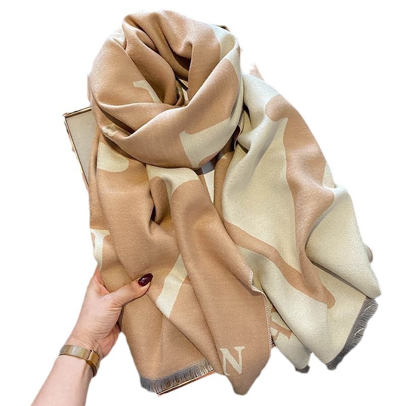 Aukštos klasės mados dvipusis šalikas vyrams ir moterims, žieminis sutirštintas kašmyro šalikas poroms, šiltas šalikas