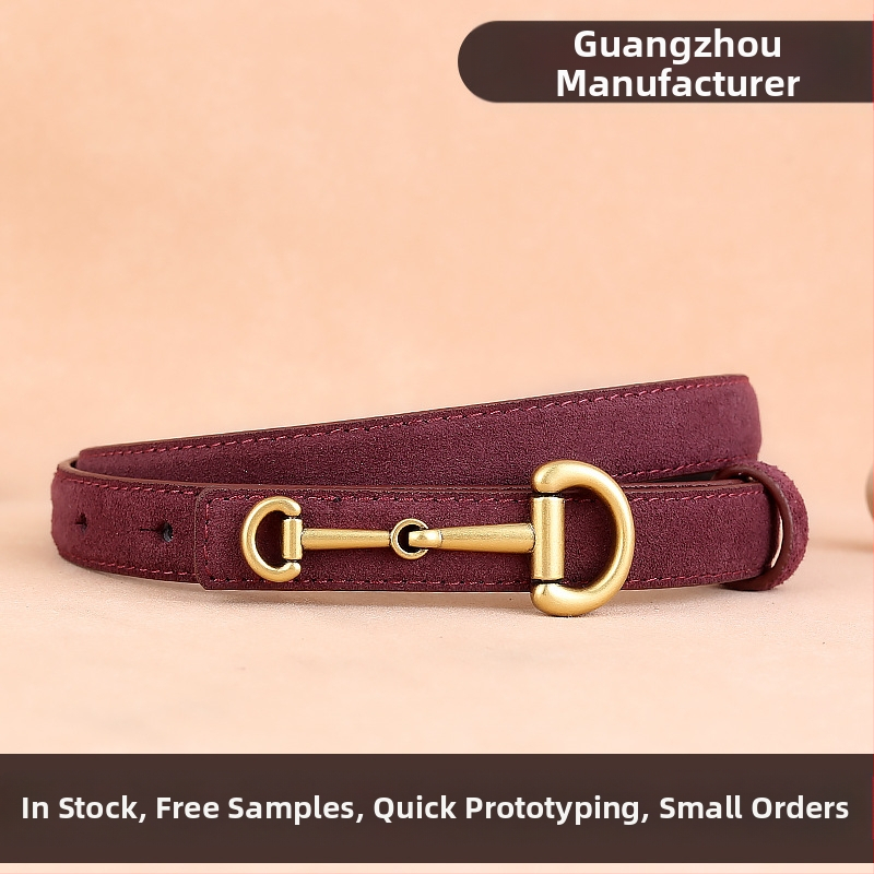 2024. aasta uus nahkvöö, lihtne vabaaja lehma sametist õhuke vöö, hobuserauakujulise pandlaga Jokeri vöö tehase laos