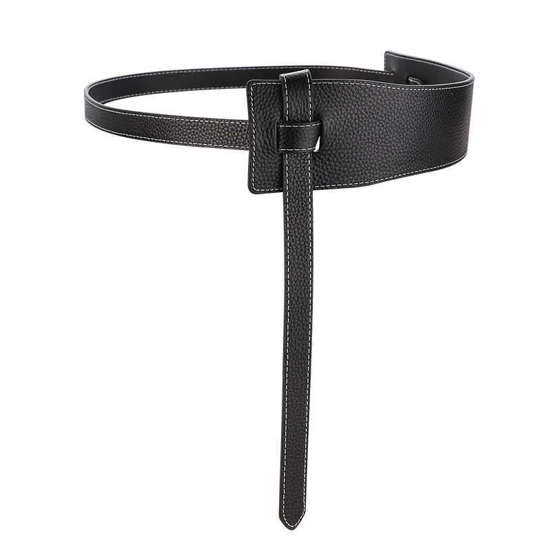 Pealmise kihi loomanahast naiste vöö litši mustriga dekoratiivne mantel, loomanahast vöökate must ehtsast nahast lai vöö naistele