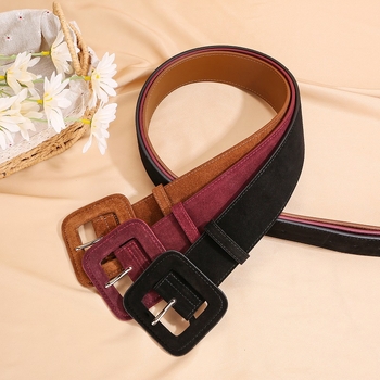 Sügis-talvine sametist loomanahast vöökoht, naiste vöö, vintage-stiilis dekoratiivne mantelülikond, ehtsast nahast lai vöö, naiste vöö