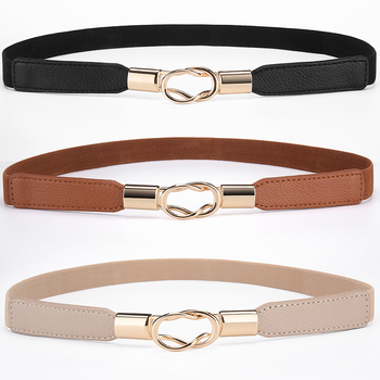 Moodne pandlaga õhuke vöö, naiste dekoratiivne vöö seelikuga, retro elastne kitsas vöö, must