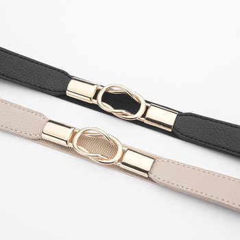 Moodne pandlaga õhuke vöö, naiste dekoratiivne vöö seelikuga, retro elastne kitsas vöö, must