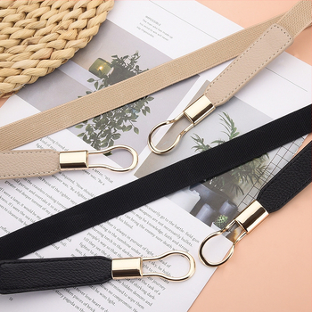 Moodne pandlaga õhuke vöö, naiste dekoratiivne vöö seelikuga, retro elastne kitsas vöö, must