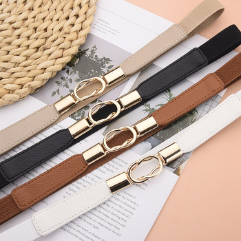 Moodne pandlaga õhuke vöö, naiste dekoratiivne vöö seelikuga, retro elastne kitsas vöö, must