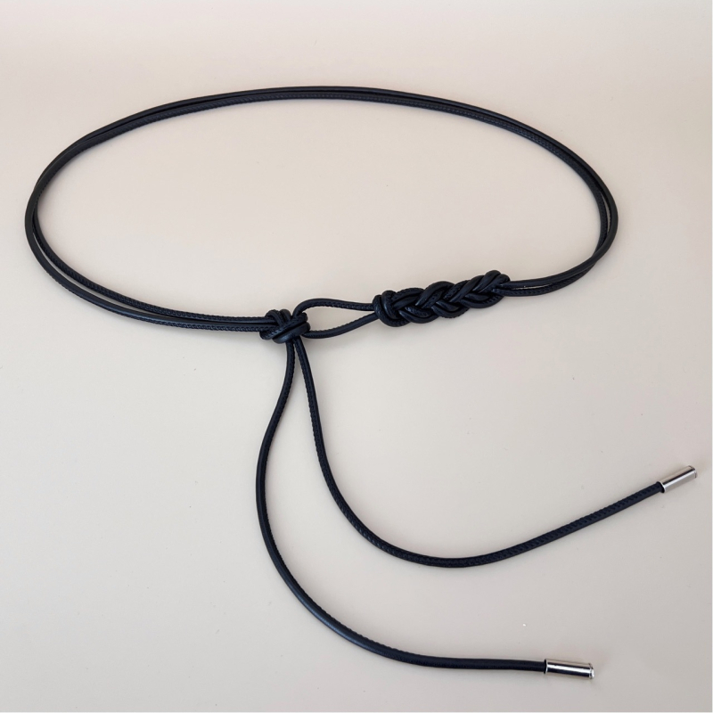 Naiste õhukesest nahast köiest vööahel ja seelikuga kampsun, must, Joker, Hiina pikk väike vöö, hulgimüük