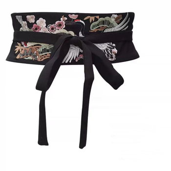 Vöökohaga naiste laia vööga dekoratiivne kleit, pingul vöökohaga tikitud kleit, hanfu hiina stiilis retropunane vöökoht