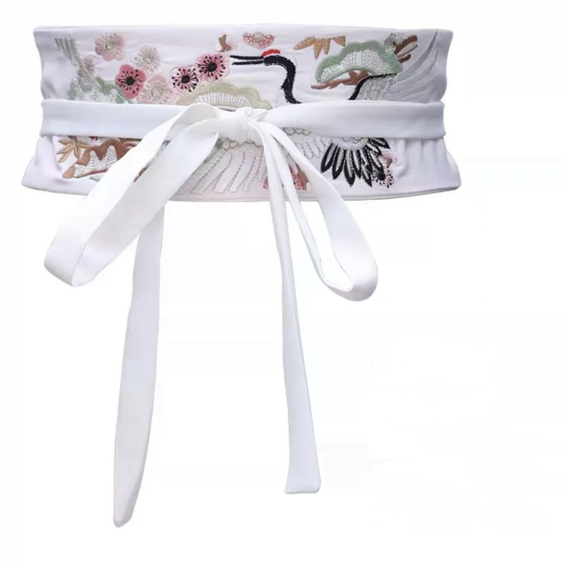 Vöökohaga naiste laia vööga dekoratiivne kleit, pingul vöökohaga tikitud kleit, hanfu hiina stiilis retropunane vöökoht