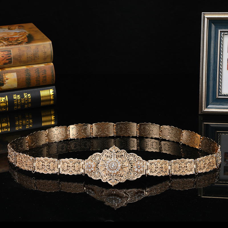 Prekogranični ruski Gaogao etnički pojas za ogrtače, ženski pojas s umetnutim kamenčićima, ukras za vjenčanje u struku