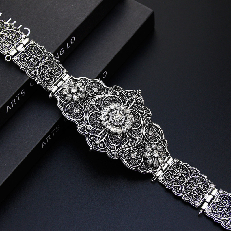 Prekogranični ruski Gaogao etnički pojas za ogrtače, ženski pojas s umetnutim kamenčićima, ukras za vjenčanje u struku