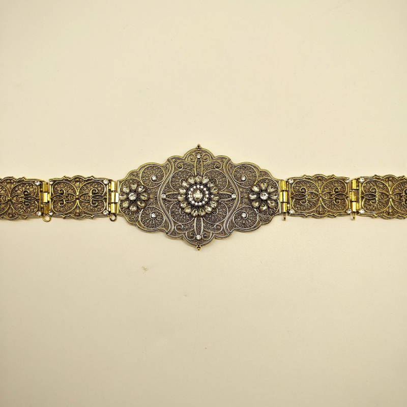 Prekogranični ruski Gaogao etnički pojas za ogrtače, ženski pojas s umetnutim kamenčićima, ukras za vjenčanje u struku