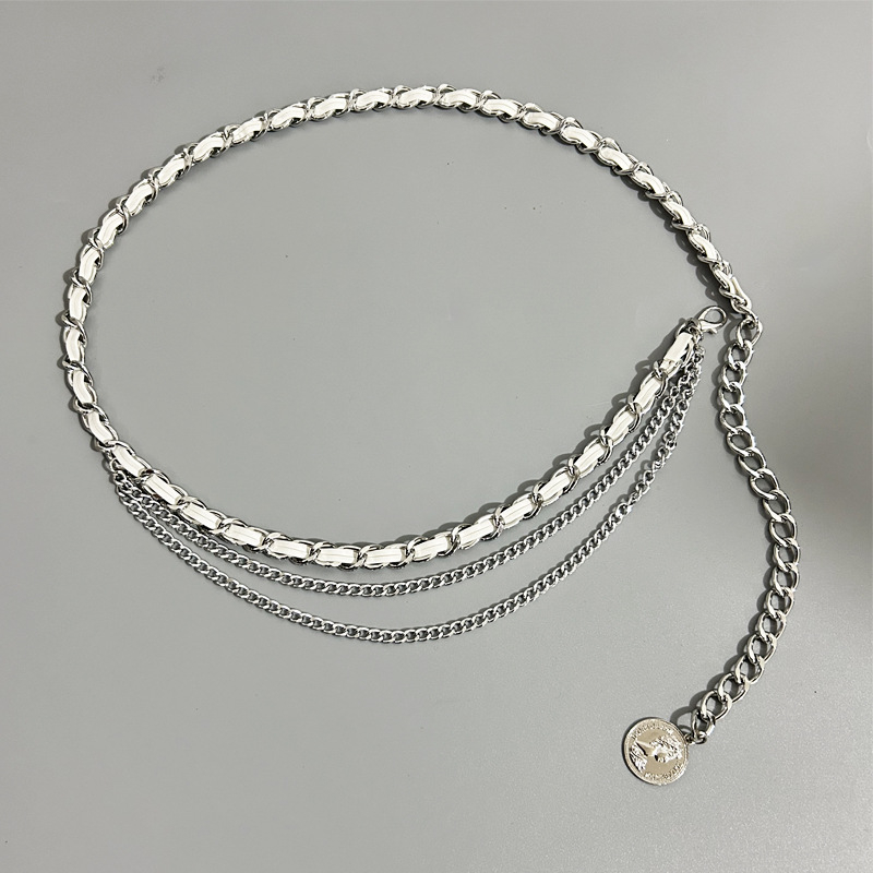 Piiriülene Euroopa ja Ameerika kahekihiline ketiga vöö, naiste kleit, moodne universaalne metallist vööketiga dekoratiivne kampsun, ülikonna aksessuaarid