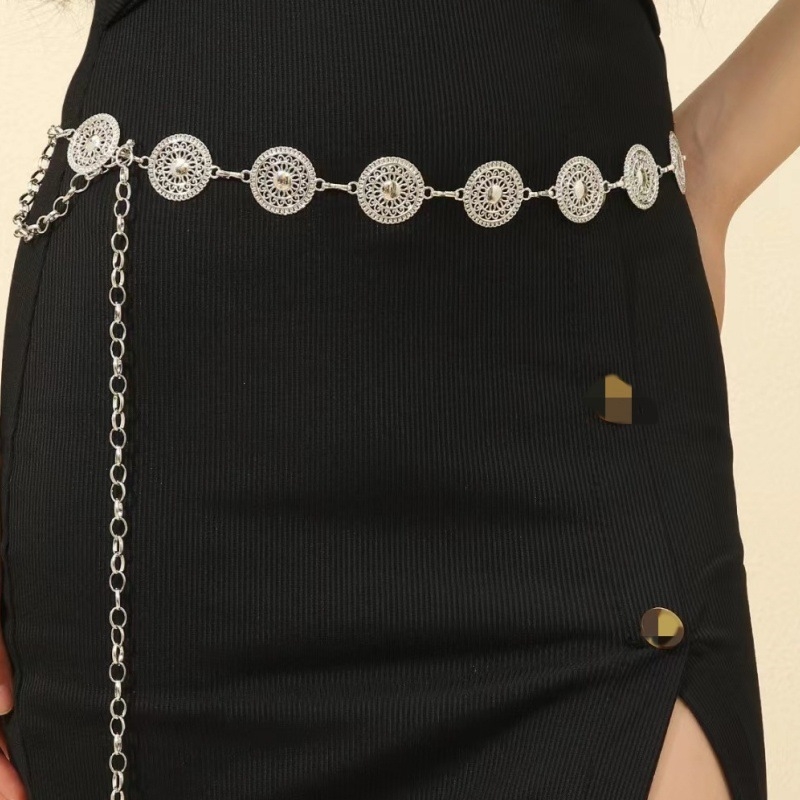 Kvaliteetne metallist vöökett, aksessuaarid, seelik, kampsun, hall, lillekett, universaalne vöö, naiste vöökohaga kitsad püksid, kett