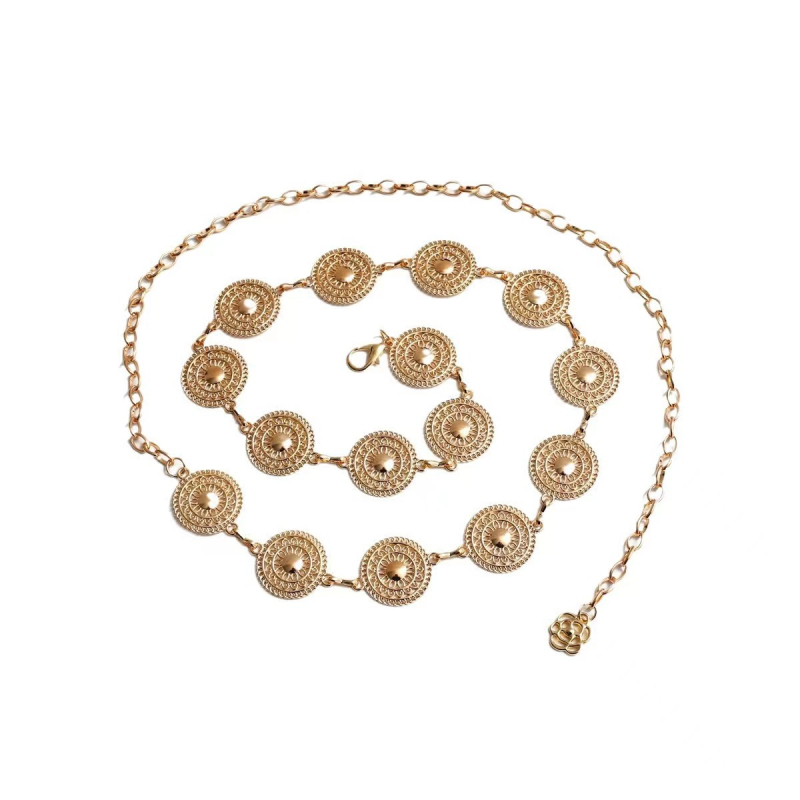 Kvaliteetne metallist vöökett, aksessuaarid, seelik, kampsun, hall, lillekett, universaalne vöö, naiste vöökohaga kitsad püksid, kett