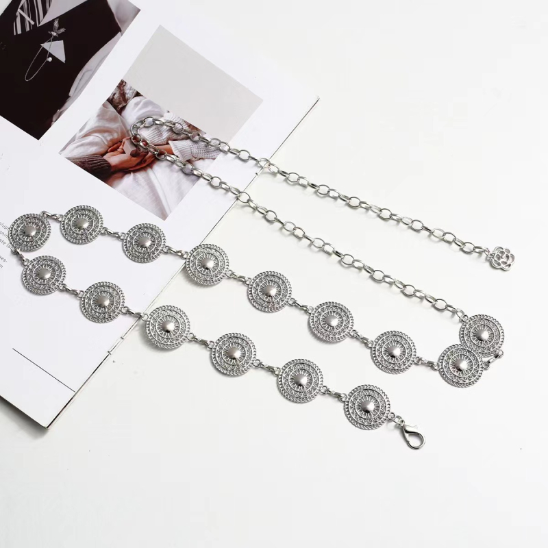 Kvaliteetne metallist vöökett, aksessuaarid, seelik, kampsun, hall, lillekett, universaalne vöö, naiste vöökohaga kitsad püksid, kett