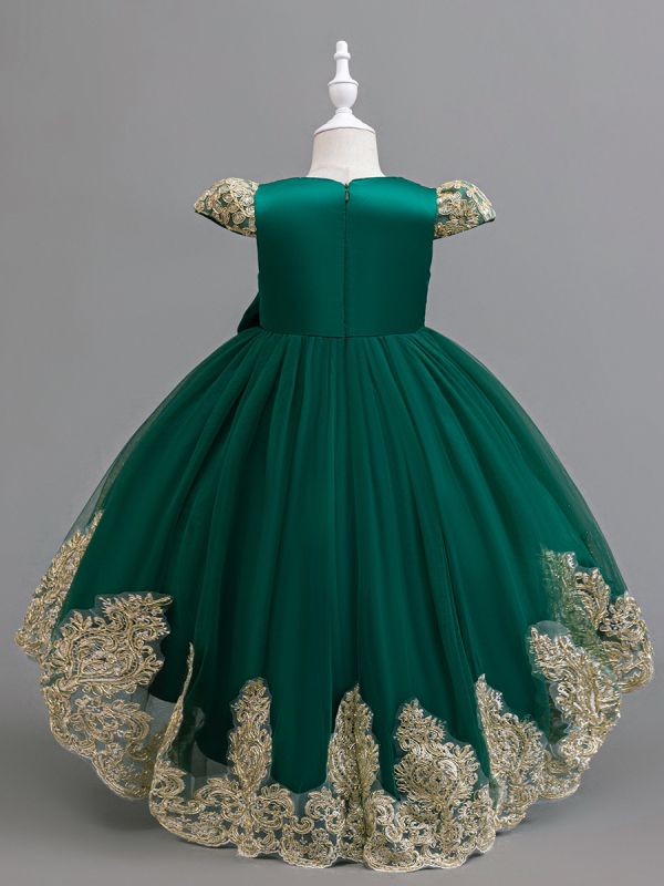 Haljina princeze za djevojčice preko granice, izvezena s mašnom u Phnom Penhu, za posebne blagdanske događaje, vintage haljina za Noć vještica