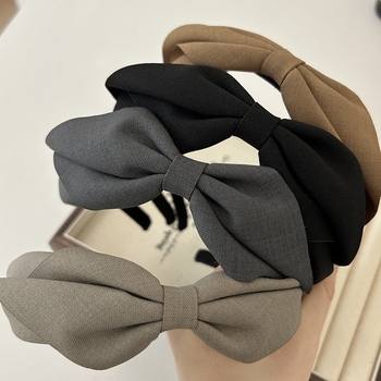 Κορεατικό στυλ Vintage πτυχωτό τόξο κεφαλόδεσμος niche design curl ύφασμα κεφαλόδεσμος σε συμπαγές χρώμα all-match σφιγκτήρας μαλλιών για γυναίκες
