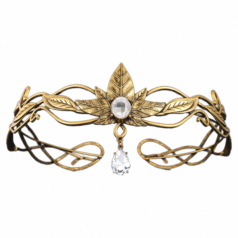 Uus piiriülene vene jumalanna otsaesise ornament Cosplay peakatte sulamist retro lehtedega peapael