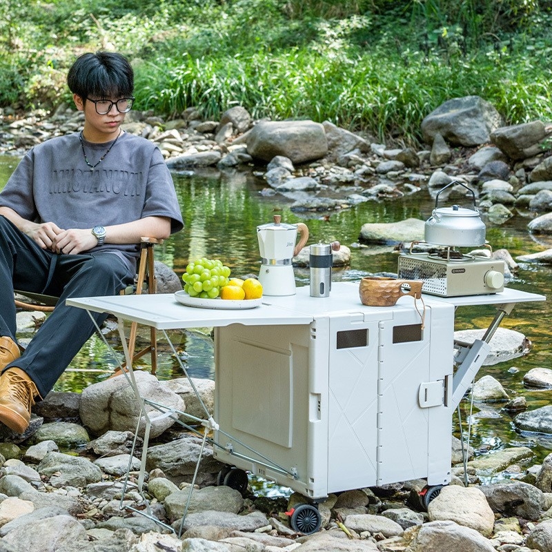 Matkakäru Kodune ostukäru Kaasaskantav käsikäru lauaplaadiga Matkakäru Kokkupandav plastkäru