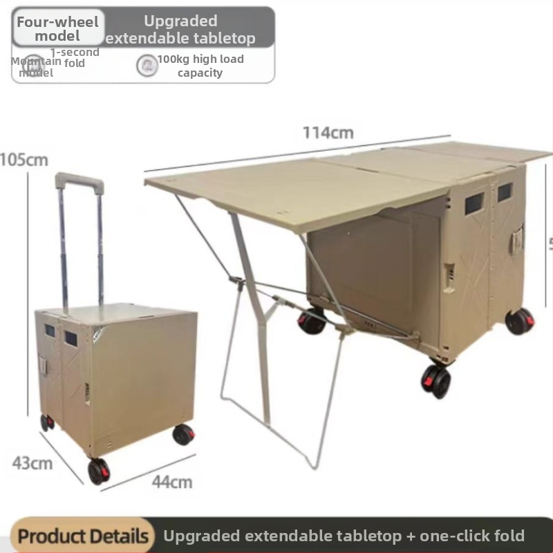 Matkakäru Kodune ostukäru Kaasaskantav käsikäru lauaplaadiga Matkakäru Kokkupandav plastkäru