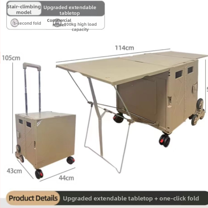 Matkakäru Kodune ostukäru Kaasaskantav käsikäru lauaplaadiga Matkakäru Kokkupandav plastkäru