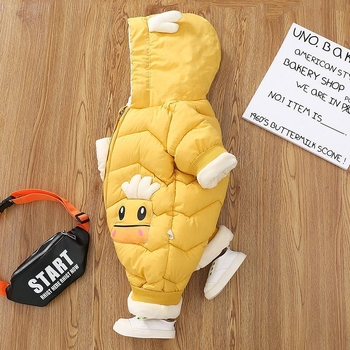 Vastsündinud beebi talvine väljaminev puuvillast polsterdatud jope külmakindel täiskuu saja päeva beebi võõra stiilis poiste müts soojad mütsid