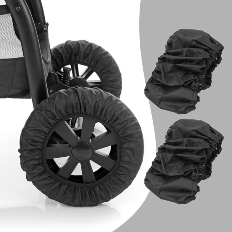 Piiriülene lapsevankri rehvikate rattakate siseruumides kasutatav veekindel ja mustusevastane esi- ja tagaratta kaitsekate