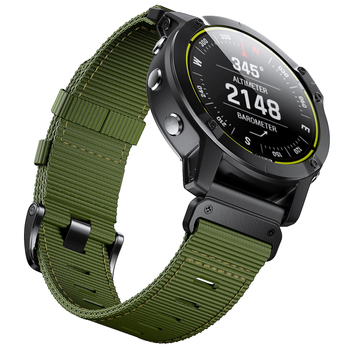 Sobib Garmin FeniX7X/6X PRO/935/3HR kelladele. Nailonist kiirkinnitusega 22/26 mm kootud kellarihm.