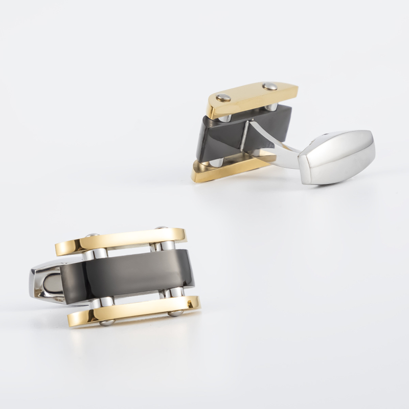 Sandėlyje naujos aukštos kokybės dvispalvės nerūdijančio plieno sąsagos, tarpvalstybinės, seksualios vyriškos prancūziškų marškinių sąsagos, didmeninė prekyba