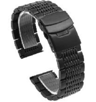 Каишка от неръждаема стомана с плътна катарама и 15 мъниста, подходяща за Samsung/Huawei/Seiko Master 18/20/22/24 мм