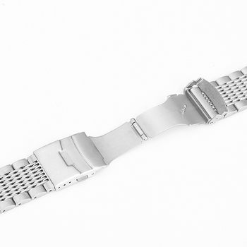 Каишка от неръждаема стомана с плътна катарама и 15 мъниста, подходяща за Samsung/Huawei/Seiko Master 18/20/22/24 мм