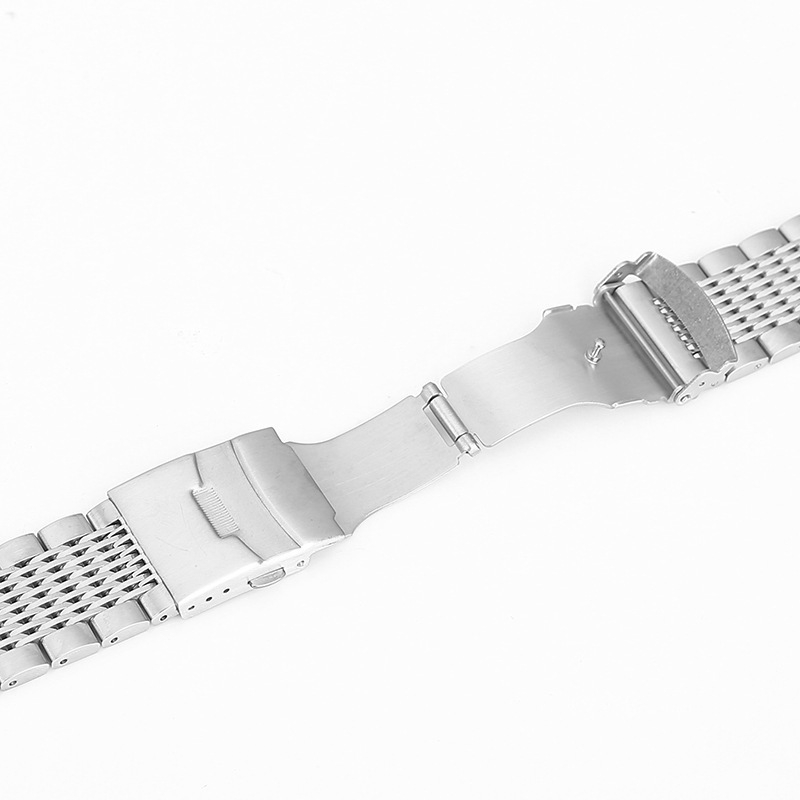 Каишка от неръждаема стомана с плътна катарама и 15 мъниста, подходяща за Samsung/Huawei/Seiko Master 18/20/22/24 мм