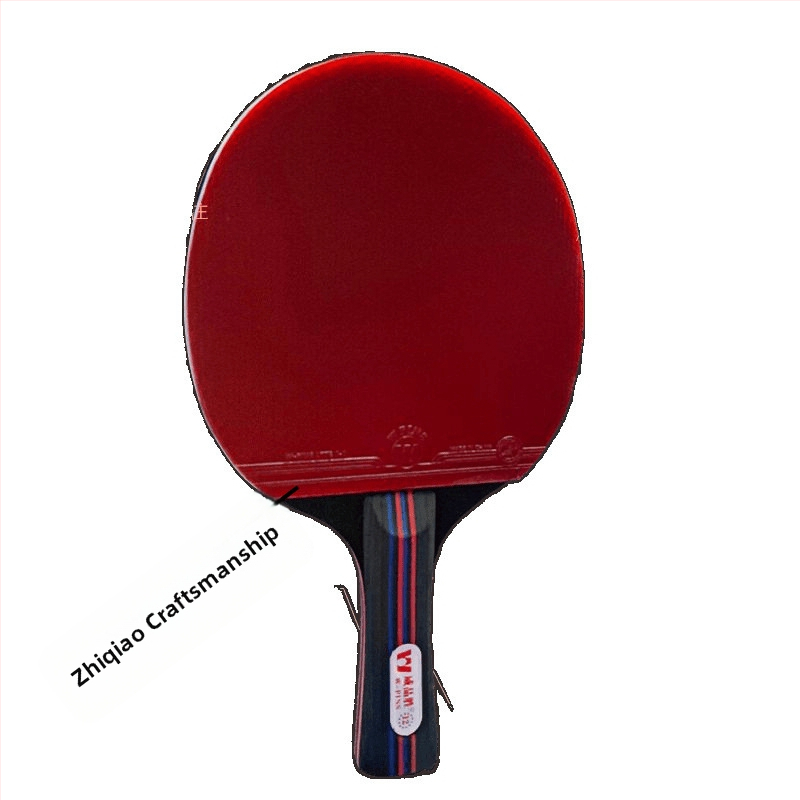 Raudona ir juoda anglies pluošto „King“ sunkia stalo teniso raketė, varžyboms, profesionali, labai elastinga, trumpa, tiesi raketė, dvylikos žvaigždučių stalo teniso raketė.